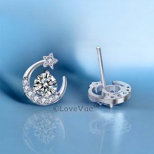 Certified 1ct. t.w. Diamond Moon and Star Earrings